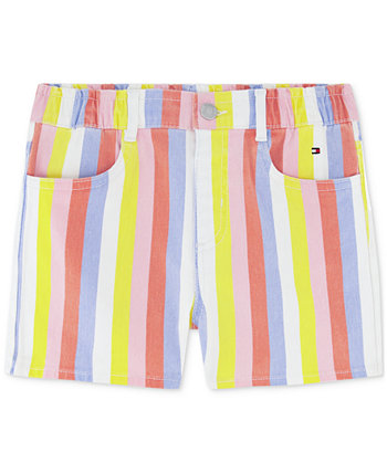 Little Girls Striped Denim Shorts Tommy Hilfiger