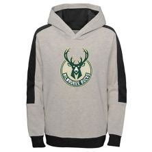 Youth Heathered Grey Milwaukee Bucks Lived In Pullover Hoodie Outerstuff