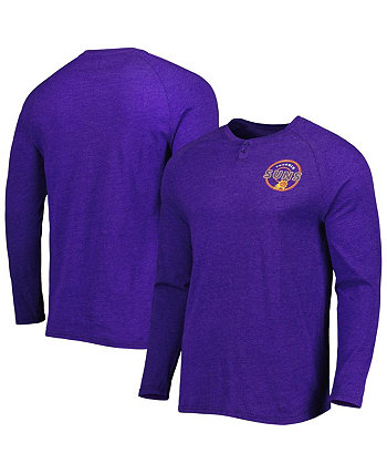 Мужская футболка с длинным рукавом и принтом Phoenix Suns Left Chest Hethered Purple Phoenix Suns Left Chest Henley Raglan Concepts Sport