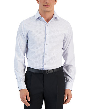 Мужская классическая рубашка приталенного кроя с геопринтом, созданная для Macy's Alfani