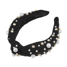 1pc Knotted Faux Rhinestones Headband Women Hairband 1.18 Inch Wide Unique Bargains