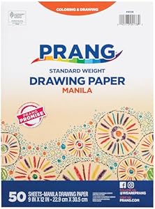 Prang (Formerly Art Street) Drawing Paper, Manila, Standard Weight, 9" x 12", 50 Sheets Prang