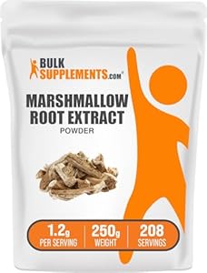 BulkSupplements.com Marshmallow Root Extract Powder (Порошок) - Marshmallow Root Supplement, Marshmallow Extract - Herbal Supplement, Gluten Free, 1200mg per Serving (Порция), 100g (3.5 oz (Унции)) (Pack of 1) BulkSupplements