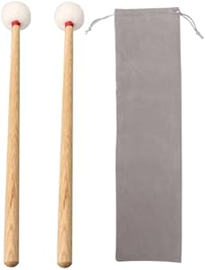 Lovermusic 14 Inch Medium Hard Maple Handle Mallet Timpani Stick 3.5cm Felt Head Pack of 2 Lovermusic