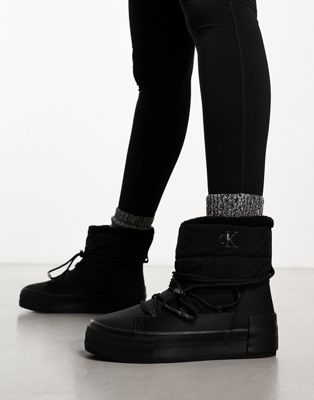 Черные зимние ботинки на вулканизированной платформе Calvin Klein Jeans Calvin Klein