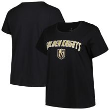 Women's Profile Black Vegas Golden Knights Plus Size Arch Over Logo T-Shirt Profile