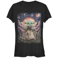 Juniors' Star Wars The Child Starry Night Fitted Graphic Tee Star Wars