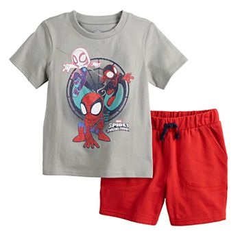 Baby and Toddler Boys' Spidey & Friends Shorts and Shirt Set Licensed Character