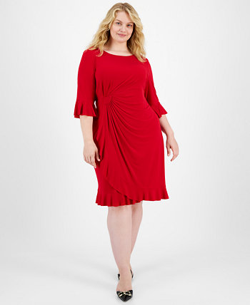 Plus Size Ruffled Faux-Wrap Dress Connected