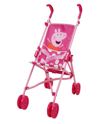 Розовая коляска с куклой в белые точки и зонтиком Peppa Pig