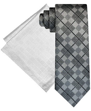 Мужской комплект с галстуком и нагрудным платком с орнаментом в сетку Steve Harvey