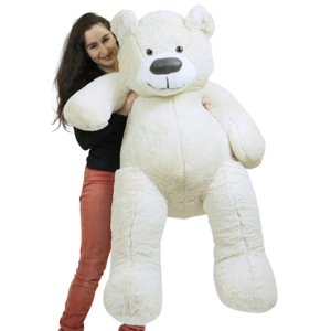 American Made 5 Foot Giant White Teddy Bear Soft 60 Inches Soft Big Stuffed Plush Animal Big Plush