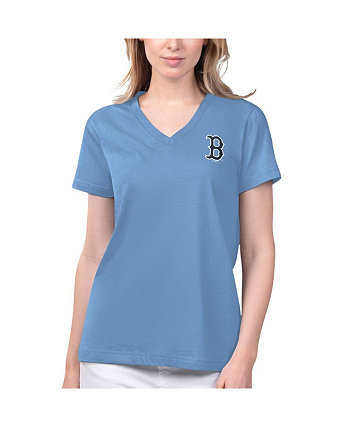 Женская голубая футболка с v-образным вырезом Boston Red Sox Game Time Margaritaville