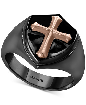 Мужское кольцо EFFY® с перекрестным щитом, черный родий и стерлинговое серебро с покрытием из розового золота 18 карат EFFY Collection