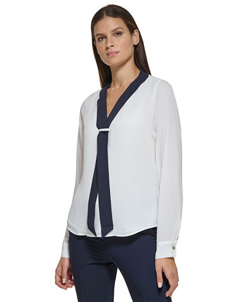 Women's Sailor-Style Tie-Neck Long-Sleeve Top Tommy Hilfiger