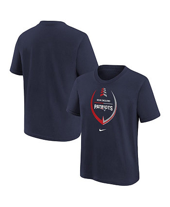 Little Girls Navy New England Patriots Icon T-shirt Nike