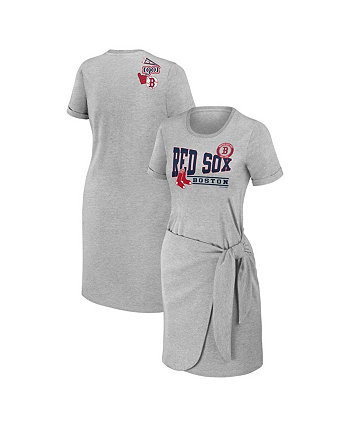 Женское платье-футболка с узлом Heather Grey Boston Red Sox WEAR by Erin Andrews