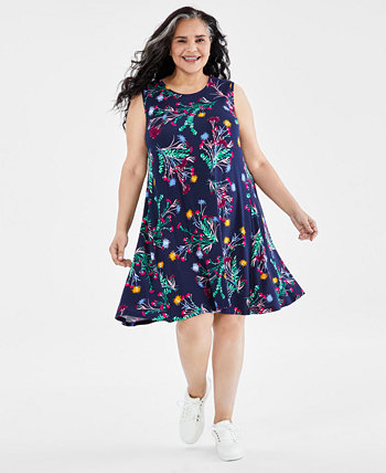 Платье без рукавов с цветочным принтом больших размеров, созданное для Macy's Style & Co