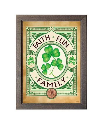 Ирландский - вера, веселье, семья с рамкой для ирландских пенни American Coin Treasures