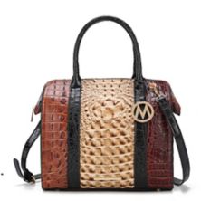 MKF Collection Ember Faux Crocodile-Embossed Womens Satchel by Mia K MKF Collection
