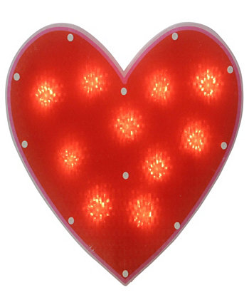 13-дюймовое освещенное мерцающее сердце, украшение в виде силуэта окна ко Дню святого Валентина Northlight