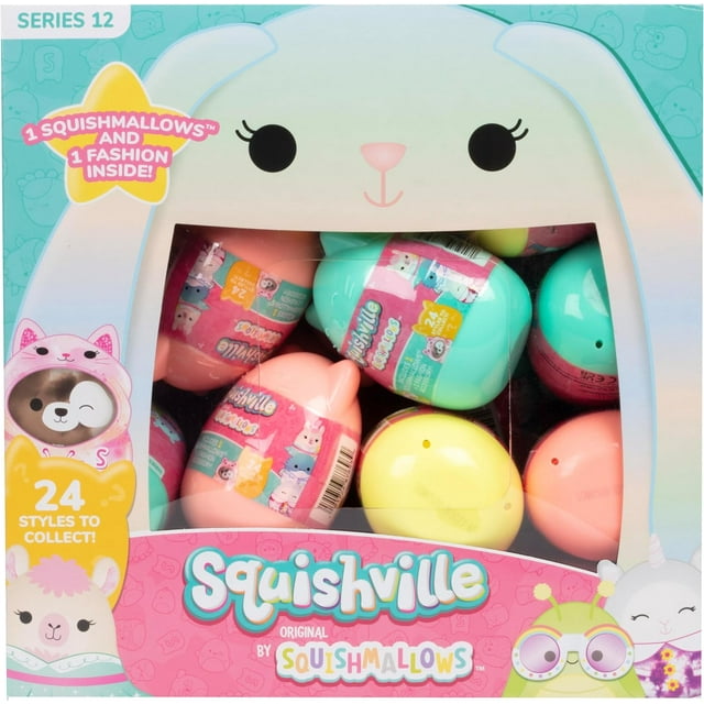 Squishmallows Squishville 24 Pack Egg Capsules - Series 12 - Official Kellytoy - Collectible Mini 2" Mystery Stuffed Animal Toy Plush & Accessories, Styles May Vary - Gift for Kids Squishmallows