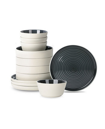 Elica 12 Pc. Dinnerware Set, Service for 4 Stone Lain