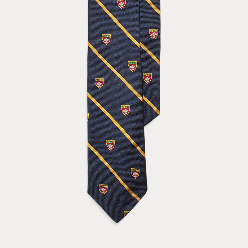 Полосатый шелковый клубный галстук Ralph Lauren