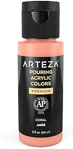 ARTEZA Acrylic Pouring Paint, 8 oz (236 ml), A100 Pastel Yellow, High-Flow Acrylic Paint, No Mixing Needed, Paint for Pouring on Canvas, Glass, Paper, Wood, Tile, and Stones ARTEZA