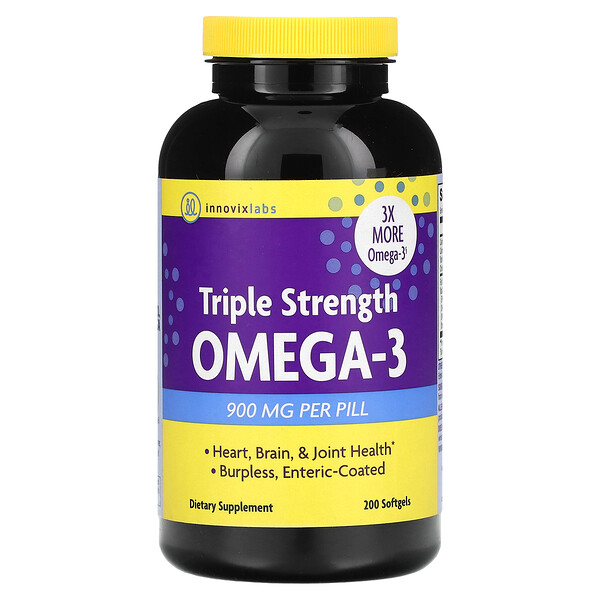 Omega-3 Тройной Силы - 900 мг - 200 капсул - InnovixLabs InnovixLabs