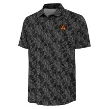 Men's Antigua Black Atlanta United FC Resort Button-Up Shirt Antigua
