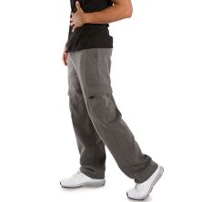 Мужские флисовые спортивные штаны-карго Vibes свободного кроя с открытым низом и шнурком Vibes