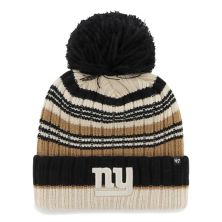 Women's '47 Natural New York Giants Barista Cuffed Knit Hat with Pom Unbranded
