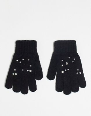 Черные украшенные перчатки Boardmans Boardmans