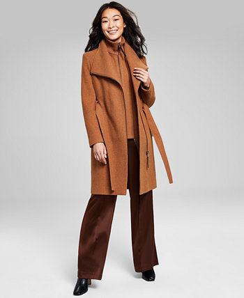 Женское пальто с запахом и воротником-стойкой миниатюрного размера, созданное для Macy's Calvin Klein