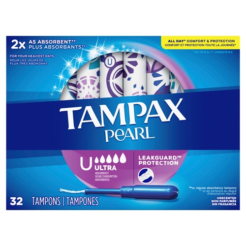 Тампоны Tampax Pearl Ultra без запаха, 32 шт. в упаковке Tampax