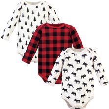 Infant Boy Quilted Long-sleeve Cotton Bodysuits 3pk Hudson Baby