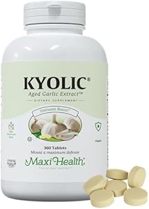 Maxi Health Kyolic Organic Garlic Supplement - Kosher Garlic Tablets (Таблетки) with Kyolic Aged Garlic Extract for Immune Support - Vegetarian Garlic Pills (90 Count) Maxi Health