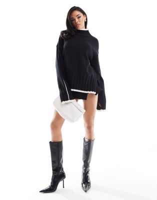 Черный свитер с высоким воротником NA-KD X Paola Cossentino NAKD