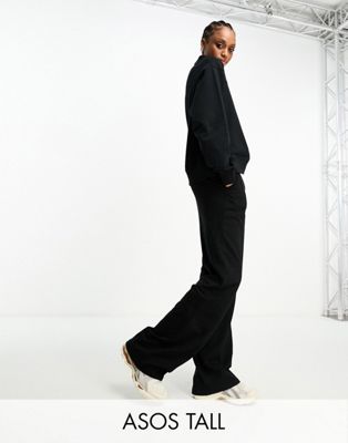 Черные прямые спортивные брюки ASOS DESIGN Tall — часть комплекта ASOS Tall