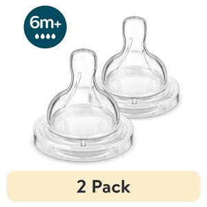 (2 pack) Philips Avent Anti-colic Baby Bottle Flow 4 Nipple, 2pk, SCY764/02 Philips Avent