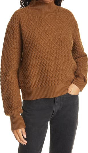 Кашемировый свитер с воротником-стойкой Bobble Weave LA LIGNE