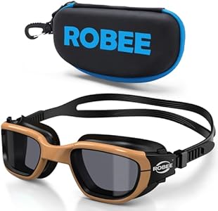 Robee Swimming Goggles, Adult Polarized Swim Goggles for Men Women Youth, Water Pool Glasses Robee