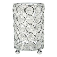 Элегантный дизайн Elipse Crystal Декоративная ваза для цветов, подсвечник, свадебный центральный элемент, чашка-органайзер для кистей для макияжа или ручек, 5 дюймов, хром Elegant Designs