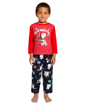 Одинаковый пижамный комплект цвета арахиса с длинными рукавами для маленьких мальчиков и девочек, состоящий из двух предметов Briefly Stated