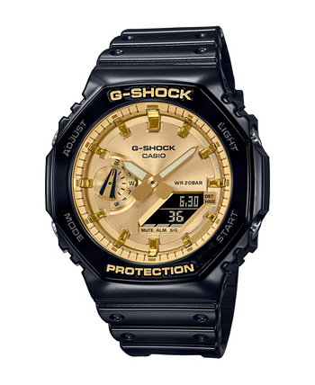 Мужские аналоговые цифровые кварцевые часы с двумя стрелками из черной смолы, 45,4 мм, GA2100GB-1A G-Shock