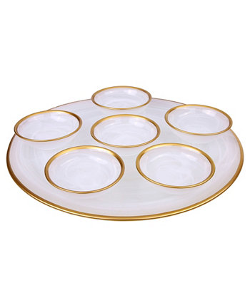 12,75-дюймовая алебастровая тарелка для седера с ободком Classic Touch