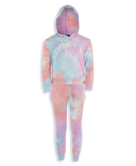 ​Little Girl&#8217;s &amp; Girl's 2-Piece Tie Dye French Terry Hoodie &amp; Joggers Set Cover Girl