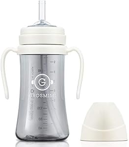 GROSMIMI Spill Proof no Spill Magic Sippy Cup с трубочкой и ручкой для детей и малышей, настраиваемый, PPSU, без BPA, 10 унций (голубовато-зеленый) GROSMIMI