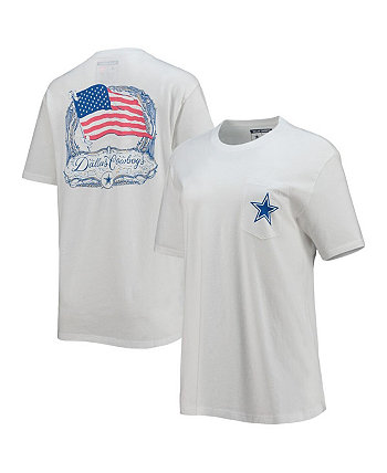 Women's White Dallas Cowboys Hearts as Stars T-shirt Lauren James